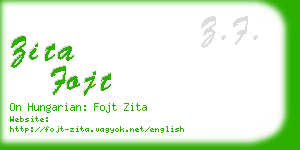 zita fojt business card